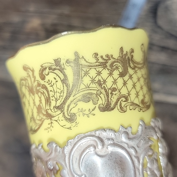 Rare Antique Aynsley China Demitasse In Sterling Silver Holder - Picture 13 of 13